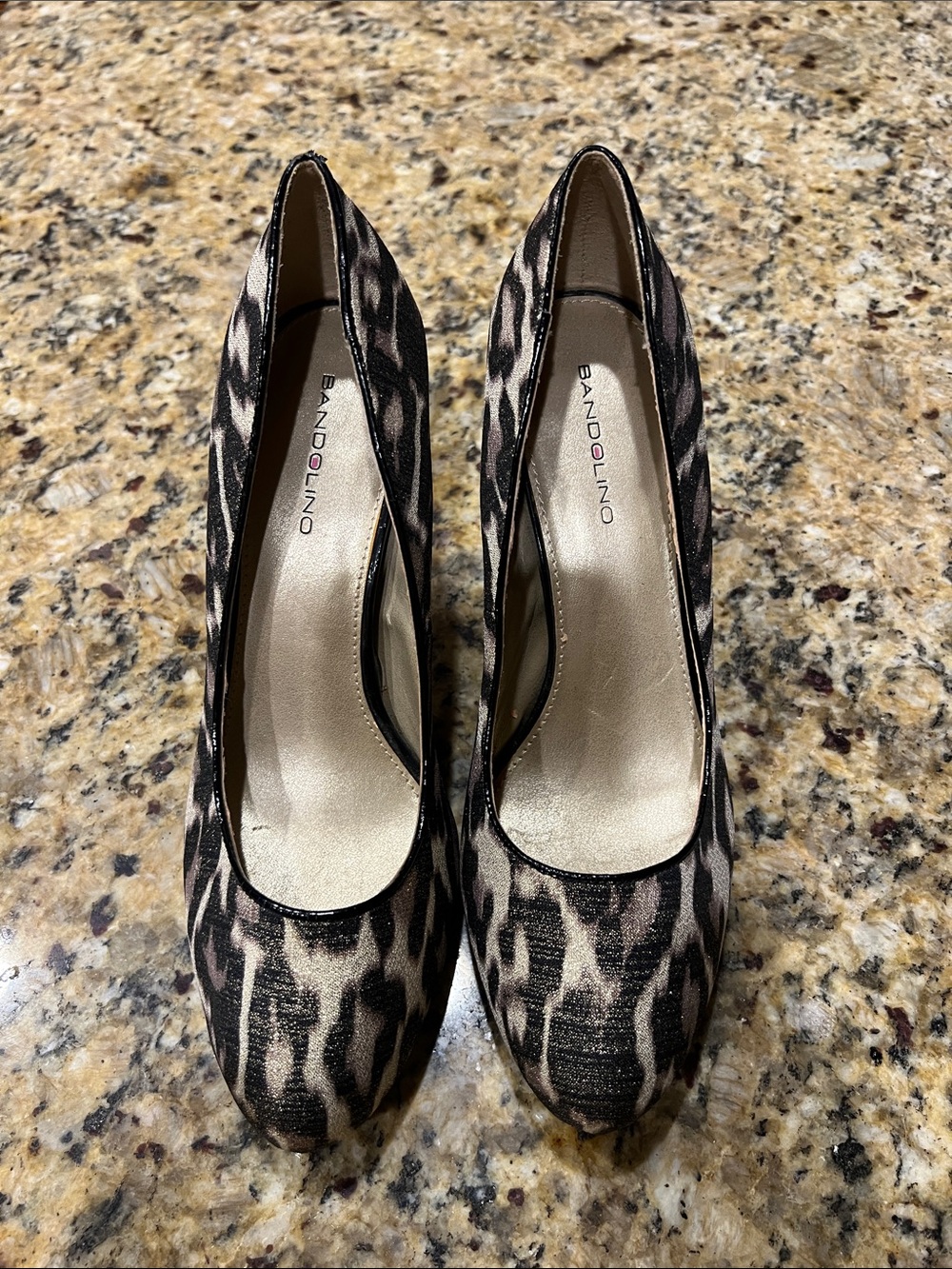 Bandolino Leopard-Pattern Pumps in Black and Brown